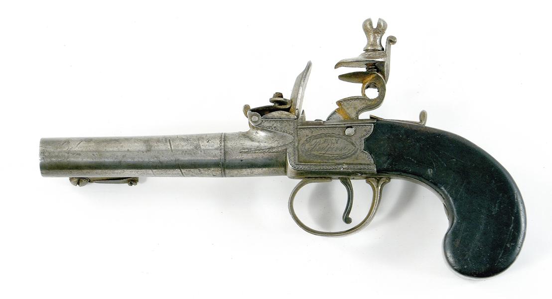 FLINTLOCK POCKET PISTOL WITH BAYONET