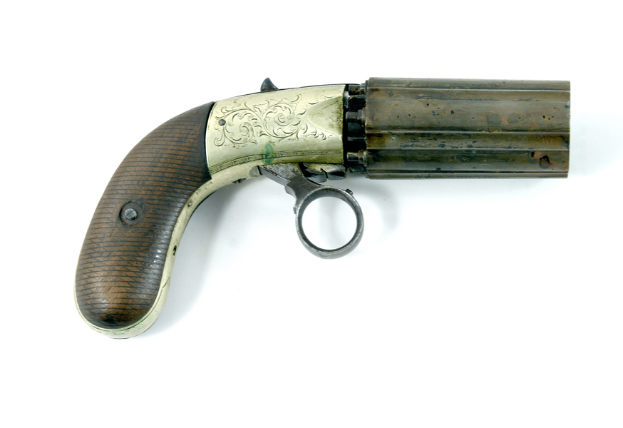 A SIX SHOT PEPPERBOX 