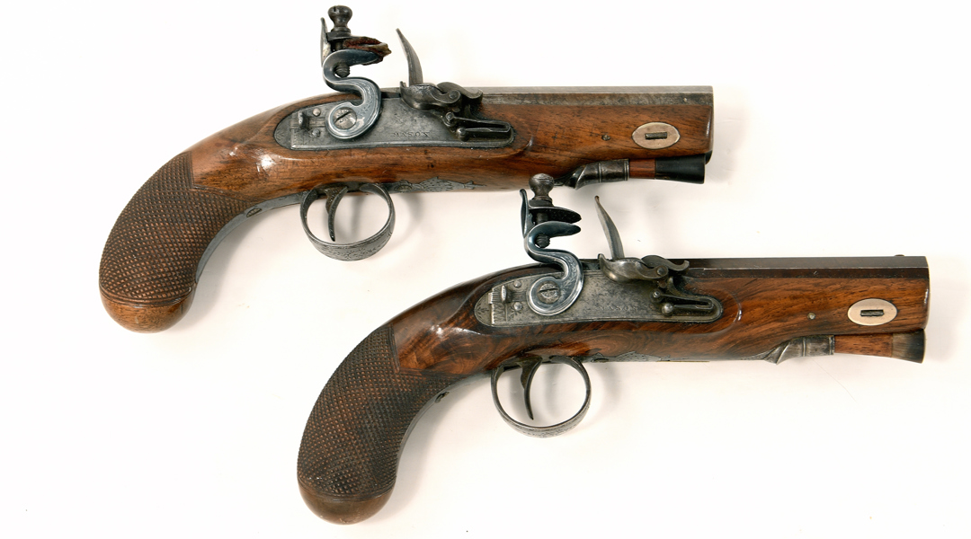 A PAIR OF ENGLISH FLINTLOCK PISTOLS