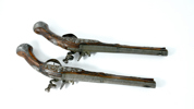 A PAIR OF BELGIAN FLINTLOCK PISTOLS