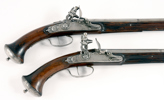 A PAIR OF FLINTLOCK HOLSTER PISTOLS