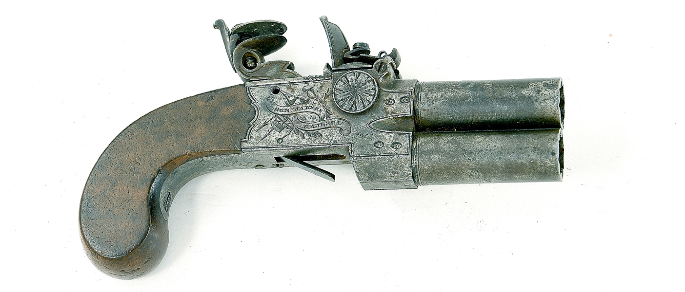 AN ENGLISH D.B. FLINTLOCK PISTOL